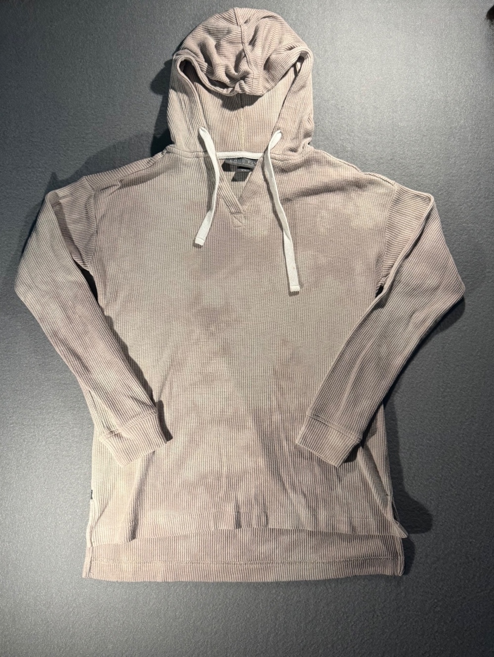 Free Fly Waffle Knit Hoodie Sweatshirt XS Beige